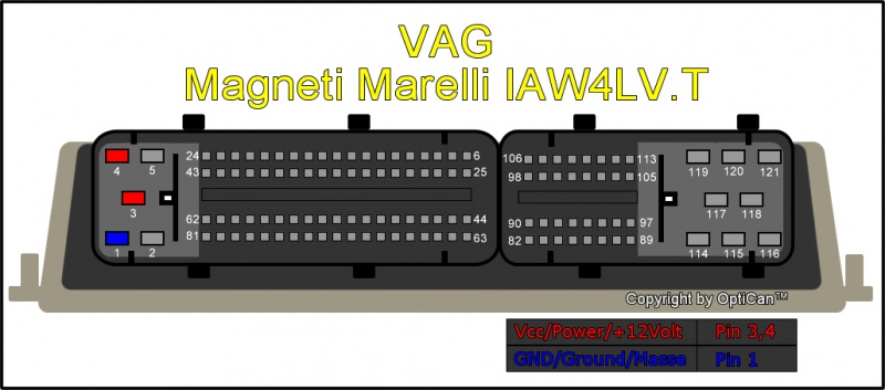 Magneti Marelli IAW 4LV (Volkswagen) pinout diagram 2